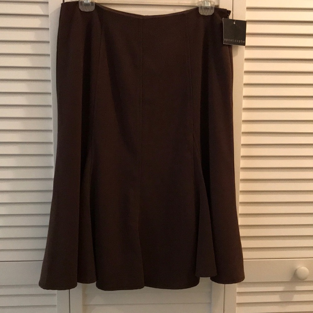 Brown flared skirt